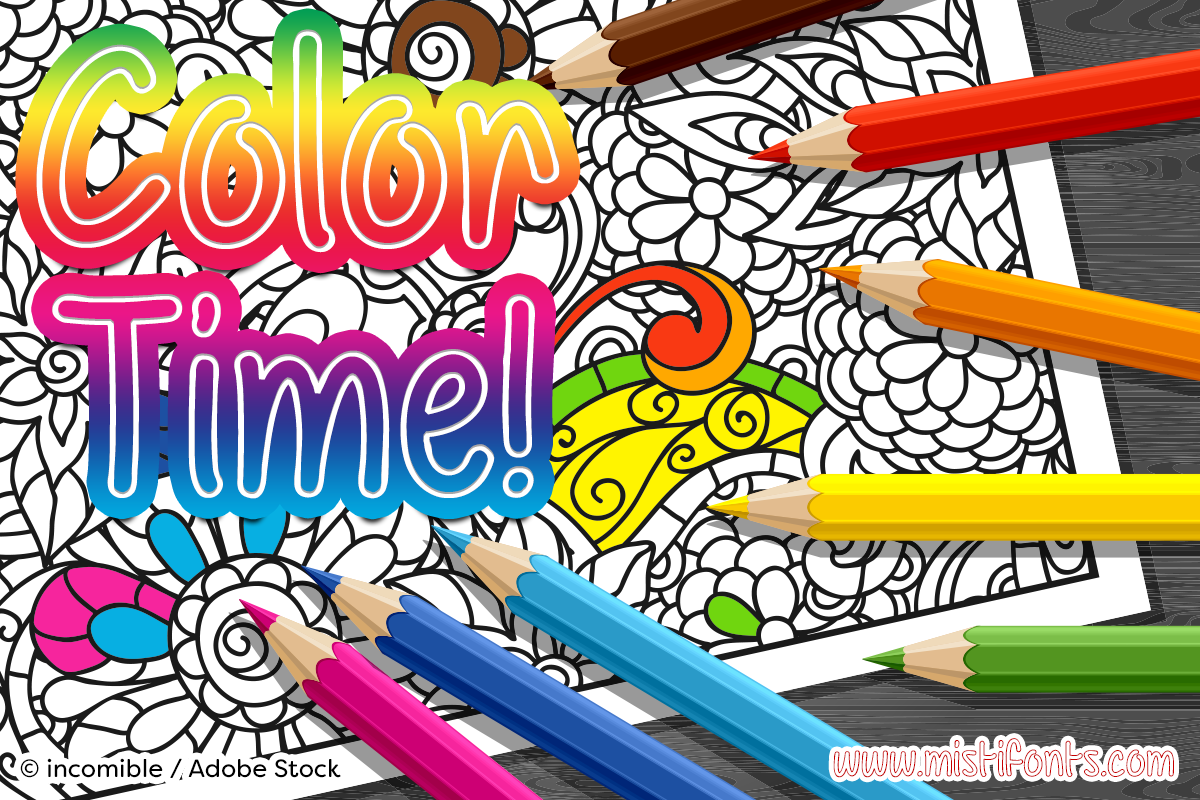 Color Time by Misti's Fonts. Image credit: © incomible / Adobe Stock