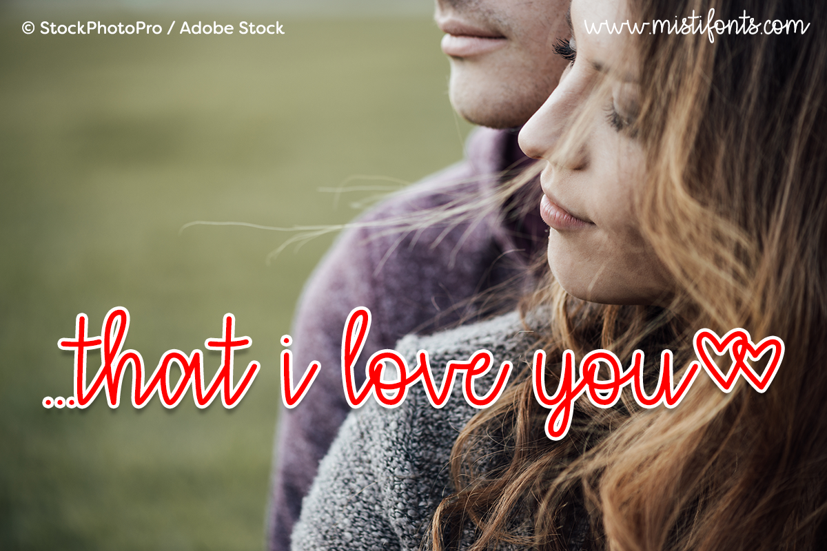 that i love you by Misti's Fonts. Image credit: © StockPhotoPro / Adobe Stock